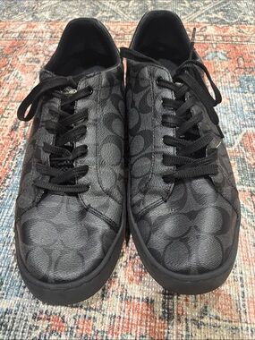 Coach Black Signature Canvas Low-Top Sneakers with Tonal C Pattern